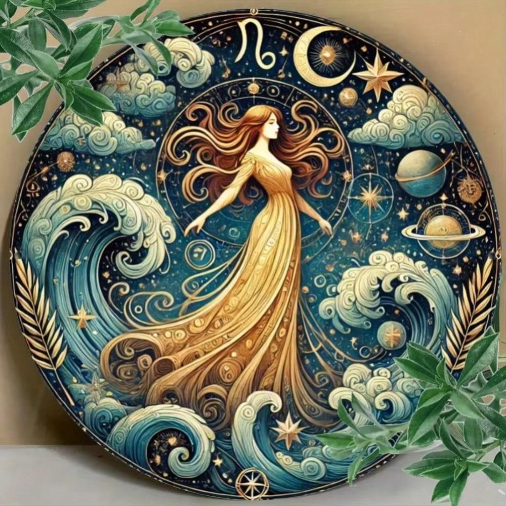 Virgo Constellation Iron Wall Art Vintage Metal Sign Decor for Home Bar Cafe