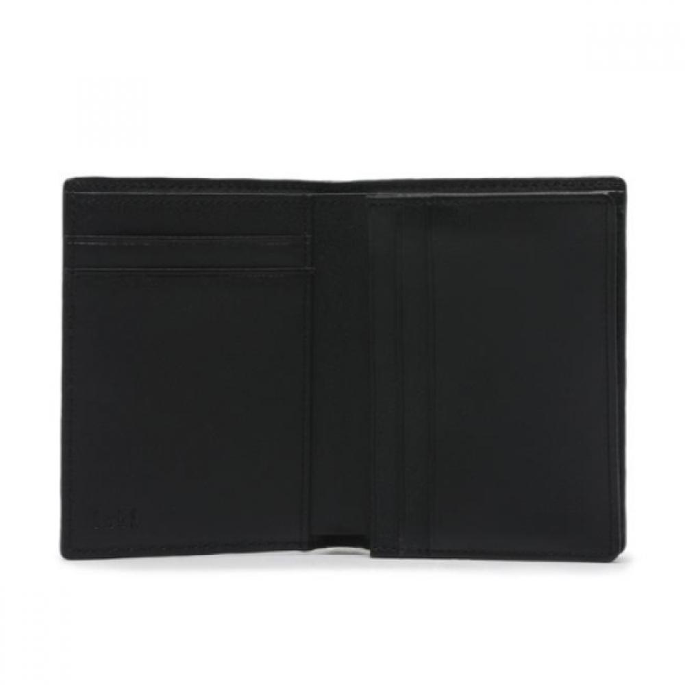 Daks Black Matte Leather Card Case With Dd Plate Logo Dbwa1e365bk