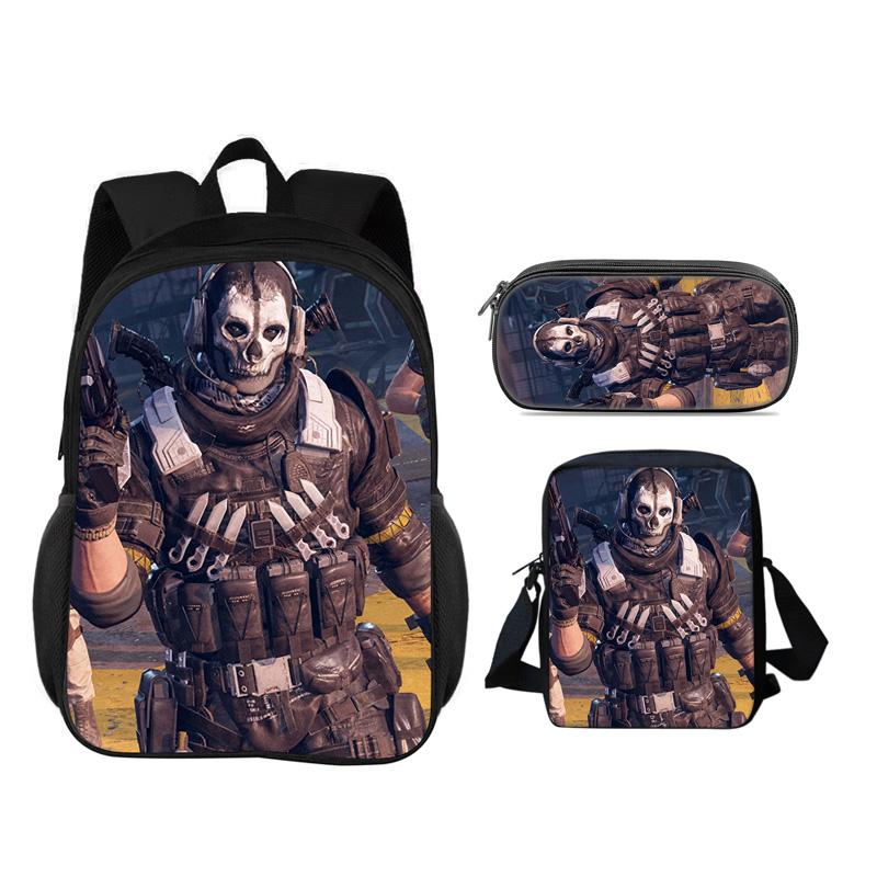 Call of Duty Backpack, Pencil Case, Shoulder Bag, 3-piece Set, Cartoon Print, New Trend, Best Campus Companion for Students