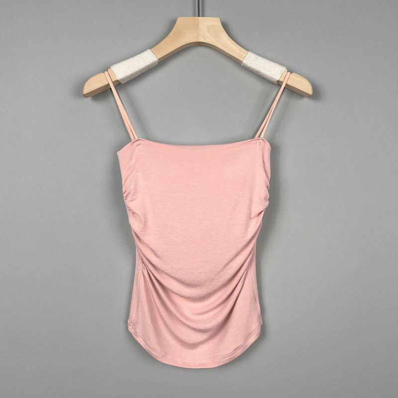Dongdaemun Slim Backless Camisole with Chest Pads - Sexy and Pure Design for Women