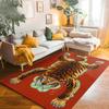 Bohemian Tibetischer Tiger Floral Teppich Nachttisch Bodenmatte Rutschfest Vintage Tier Teppich Marokkanische Teppiche für Wohnzimmer Dekorativ