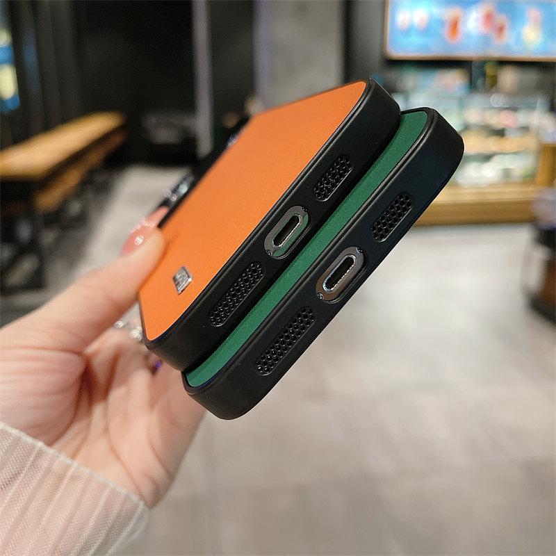 Funda de lujo nueva con patrón de cuero liso, ventana grande con película para lente, adecuada para iPhone 14 13 12 11 Pro Max, fundas todo incluido anticaídas