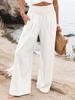 Cross2026 Women's Comfortable Cotton Linen Mid-Waist Long Pants - Casual Spring European American Style