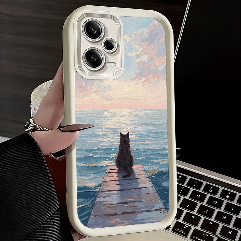 Phone Case for Xiaomi Redmi Note 15 14 13 Pro Plus Black Cat Aesthetic Pattern Shell 12S 11 11S 11T 5G 14S Soft Silicone Funda
