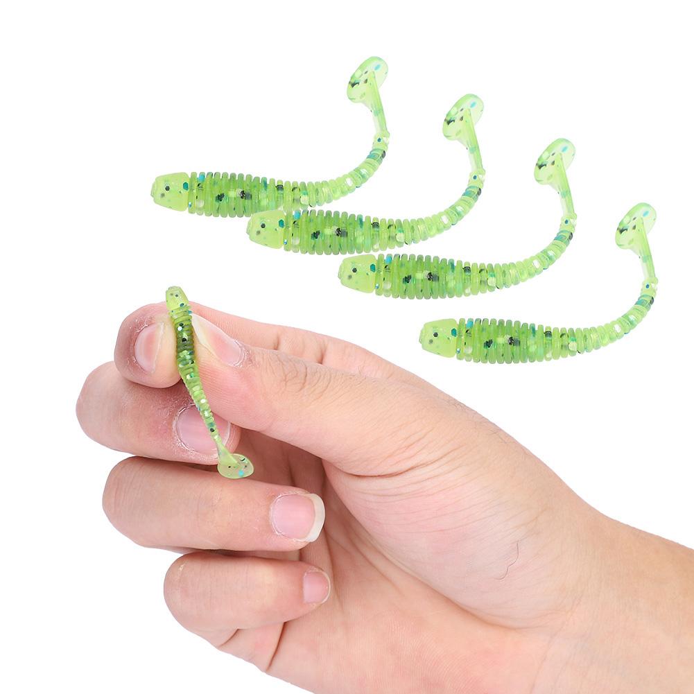 10PCS 5cm Soft Plastic Artificial Fish Lures Grub Worm Baits Fish Tackle Accessory F