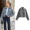 Autumn Winter Cropped Jacket for Women Short Coat Tweed Jacket Zip Crop Demi-season Jacket Woman