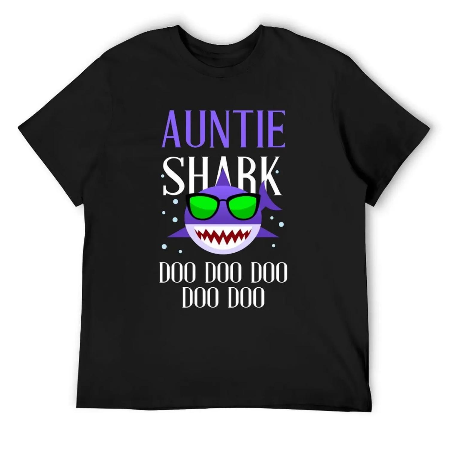 Auntie Shark Doo Doo Doo T-Shirt anime t shirts vintage clothes customs graphic t shirts men t shirts XXXXXL чёрный