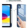 IPad 10 / 11 Case 3-Fold Stand Magnetic Acrylic Cover With Pencil Holder Shockproof Anti-Scratch Tablet Protector