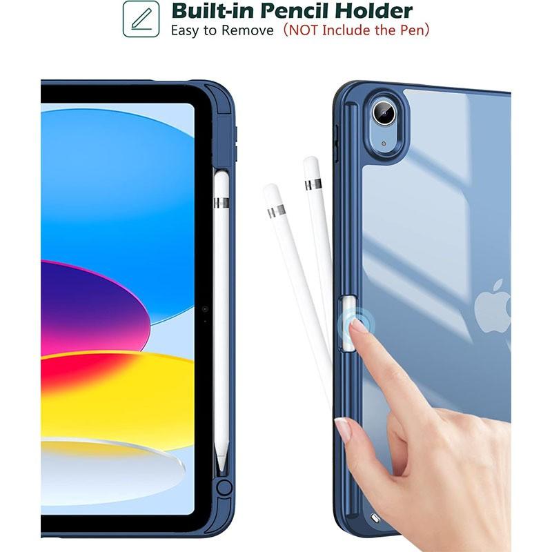 IPad 10 / 11 Case 3-Fold Stand Magnetic Acrylic Cover With Pencil Holder Shockproof Anti-Scratch Tablet Protector