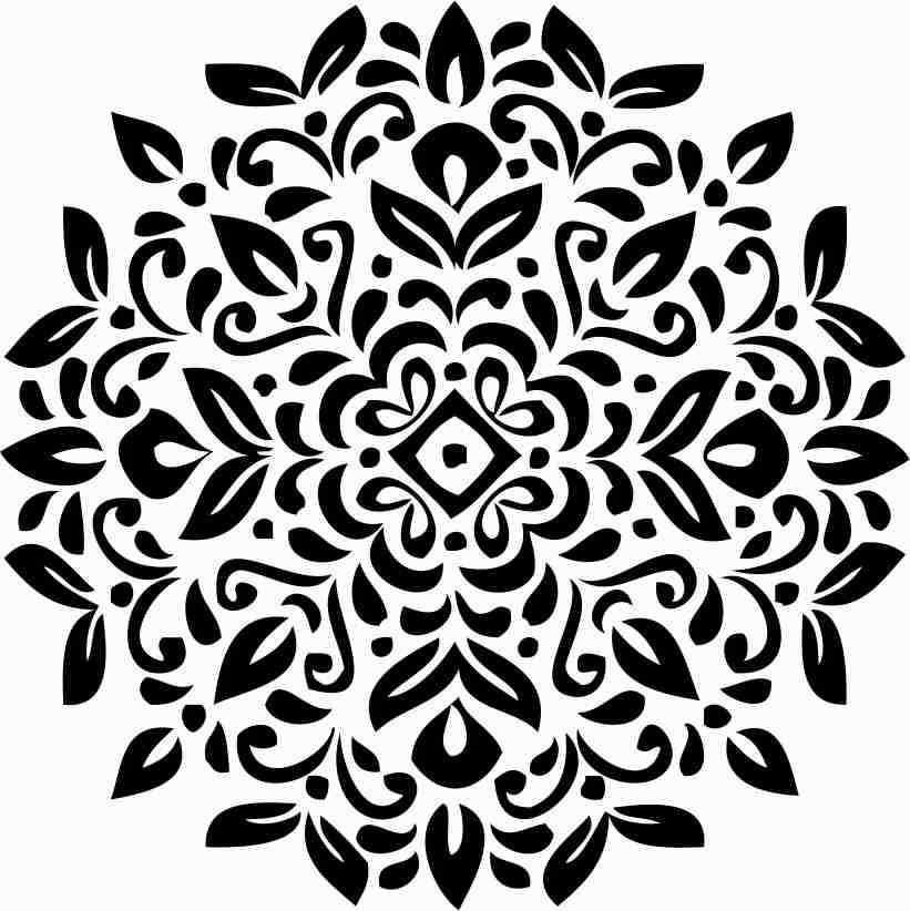 Printtoo Wooden Rubber Stamp Floral Mandala Pattern Scrap-booking Craft Textile-2