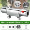 1 Set Bathroom Wall Mounted Thermostatic Shower Cold & Hot Faucet Brass Mixer Value Dual Handle Temperature Control Bathtub Shower Faucet