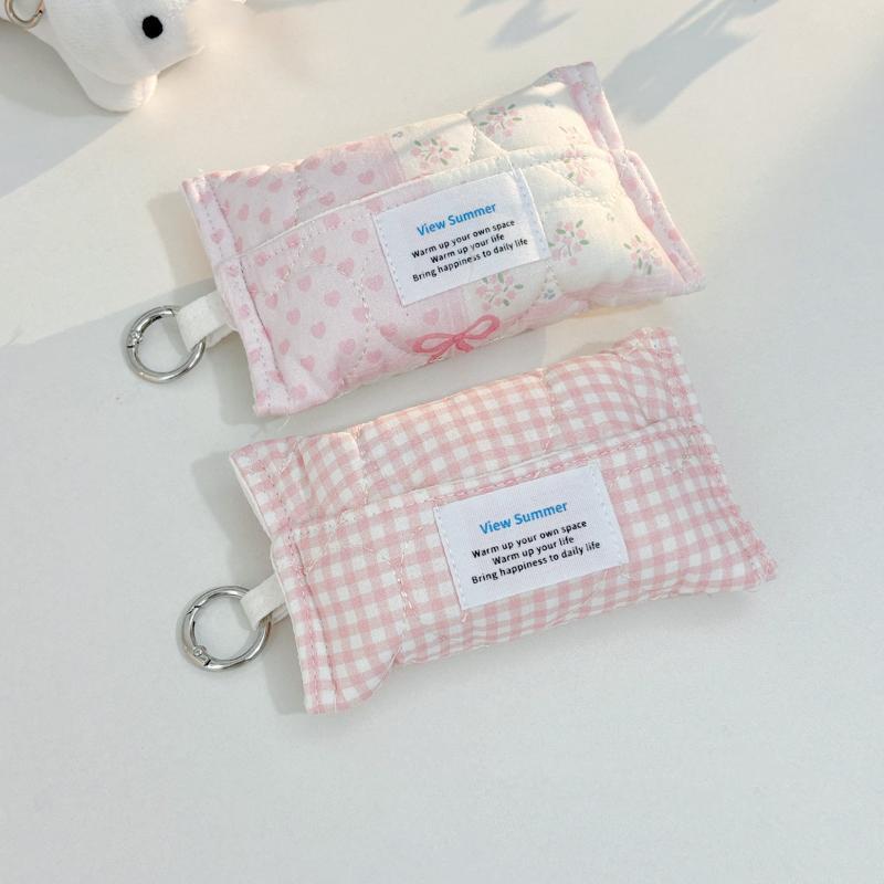 Korean Cute Polka Dot Handmade Lace Mini Tissue Bag High Appearance Portable For Out Storage Hanging Bag
