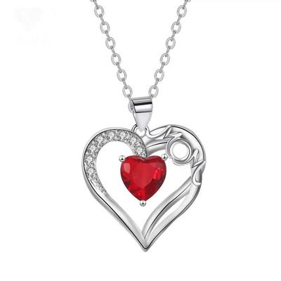 Mom Heart Diamond Pendant Necklace Mother's Day Gift Fashion