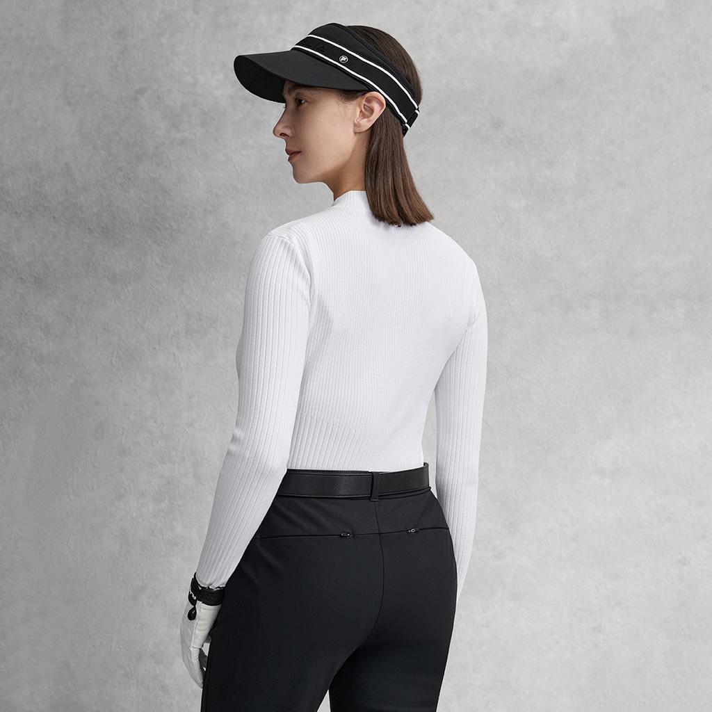 Fila Golf Series Simple Fashion Casual Sports Golf Versatile Comfortable Elegant Slim Fit Knitted Long Sleeve Sweater Women Sweater A11W615407FWT