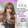 Brown Gray Curly Wave Wigs Air Bangs 22 Inch  Fiber Synthetic Heat-resistant Deep Wave Hair Natural Party or Selfie Korean Fashion
