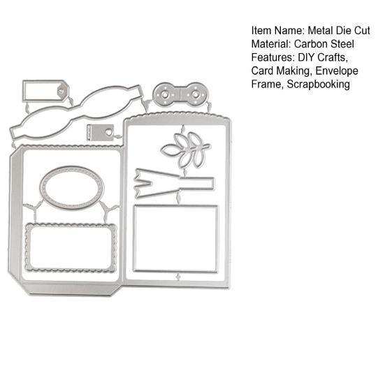 Scrapbooking Die Cuts, Envelope Frame Metal Cutting Stencil, Carbon Steel Embossing Template for Card Making, Paper Craft, DIY Album Decor