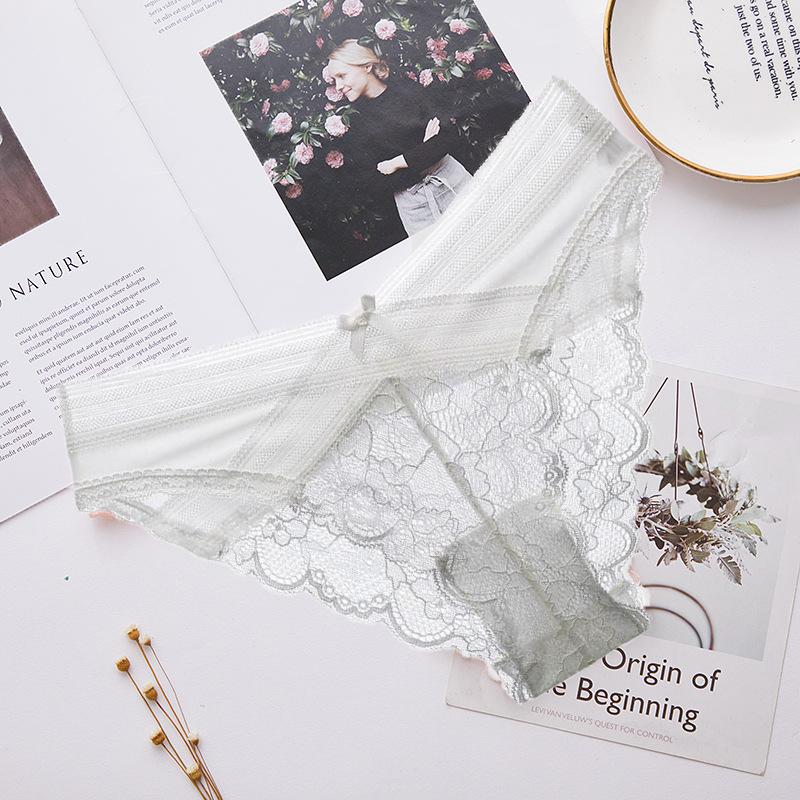

Персиковые трусики с низкой посадкой, ультратонкое кружево, бесшовные, сексуальные, прозрачные, треугольные женские трусики L белый