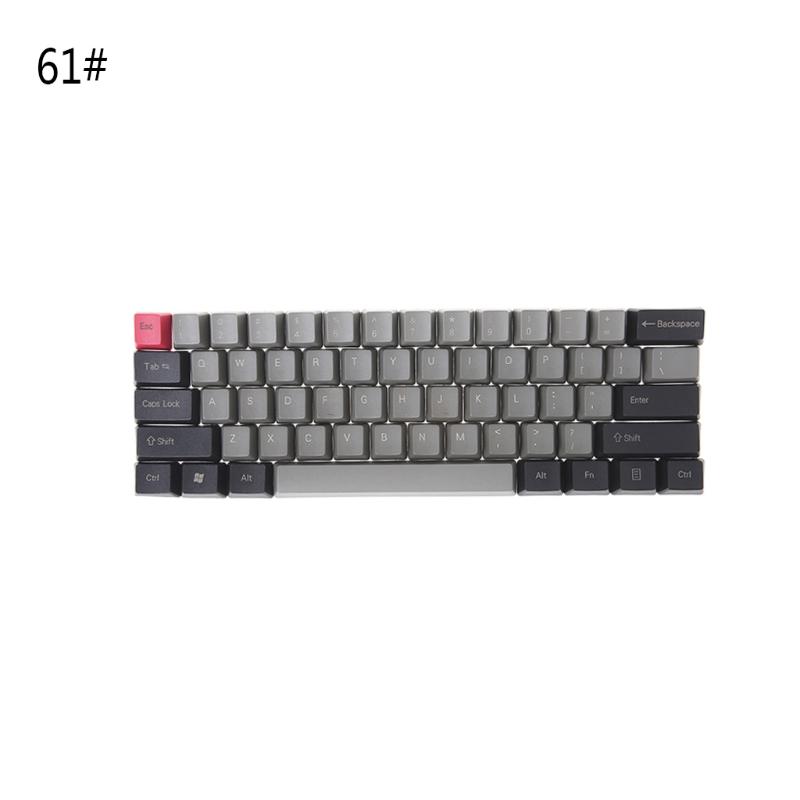 Asse del Corpo : Side Print, Colore : 87 Keys Keyboard keycaps Black Gray Mixed Dolch Thick PBT 108 87 61 Keycap Profile for Switches Keyboard Keycap Add Iso Mac Key