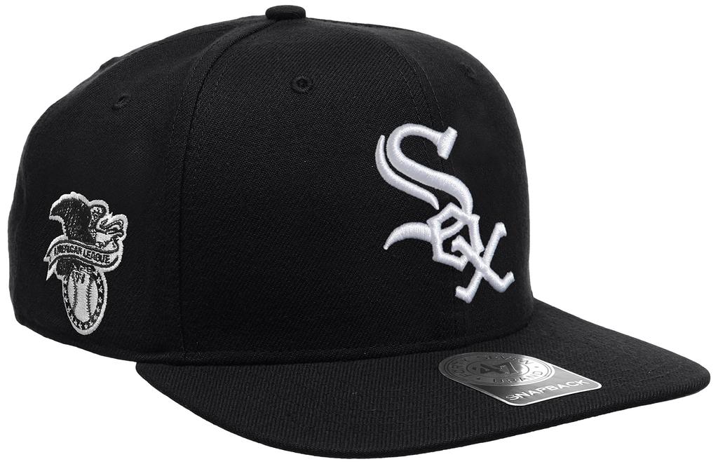 Brand Chicago White Sox Captain Snapback Cap Black Sure '47 (One Size, Shot)