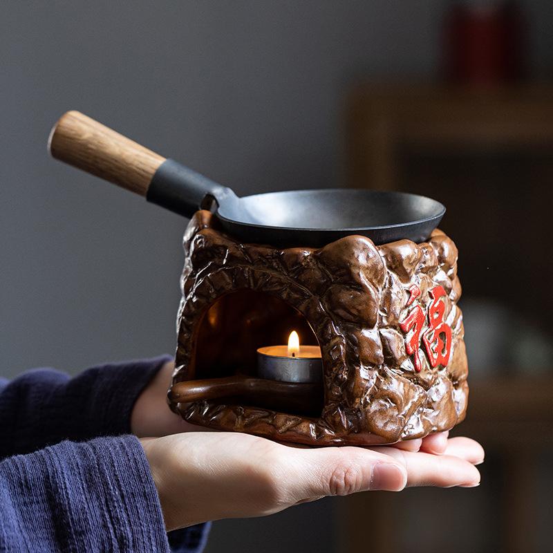 Japanischer Kerzen-Teewärmer, Teekocher, Teekannen-Heizbasis, Teewärmer, Teebackblech, Räuchergefäß, t