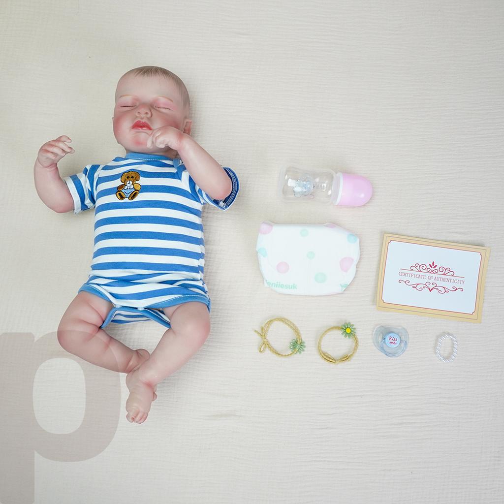 Realistic Baby Doll 48cm Cloth Body Colloid Limb Doll Newborn Doll Toy Gift Exquisite Gift Child Companion Doll Christmas Gift