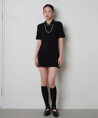 Reventina High Tension Polo Dress_Black