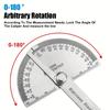 180° Rotating Protractor - Stainless Steel Angle Ruler for Precision Measuring