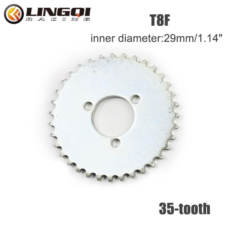 LINGQI T8F 32MM 74T 64T 58T 44T 38T 35T Rear Sprocket Motorcycle Gear Shaft Mini Moto ATV Quad Dirt Pit Pocket Bike Motocross 35T