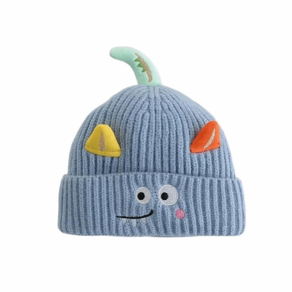 

Ear Protection Knitted Hats Solid Color Hat Scarf Set Cartoon Neck Gaiter Set Boys and Girls синій