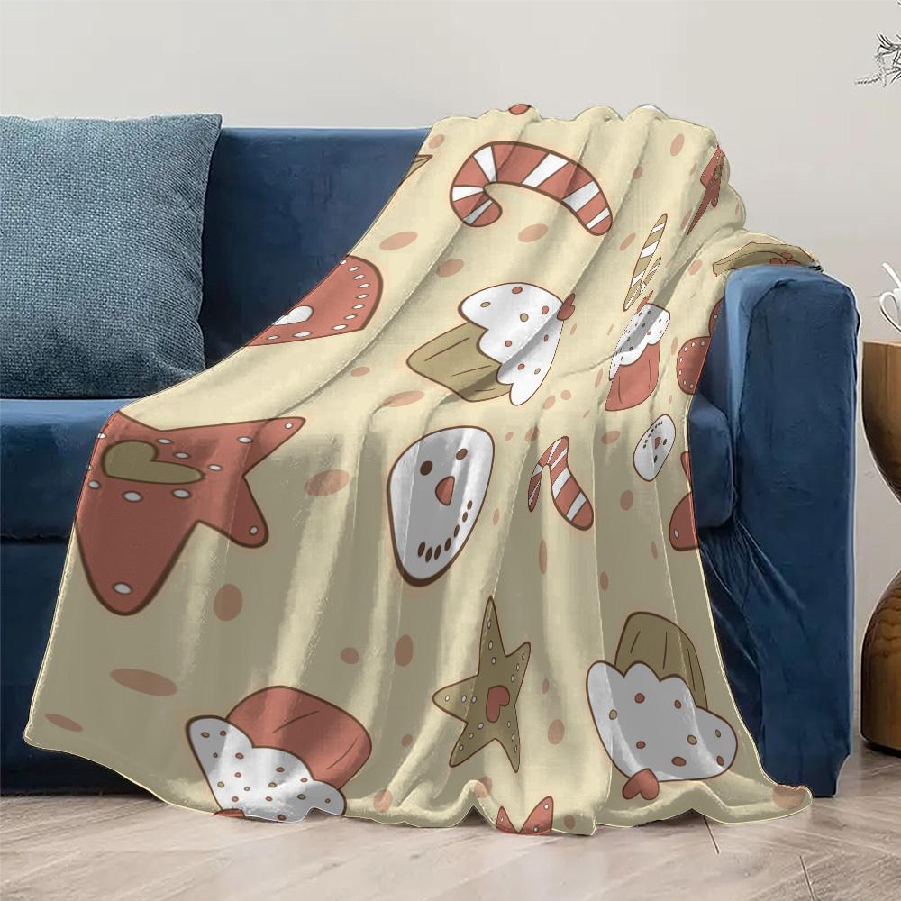 Cozy Christmas Throw Blanket Soft Flannel Fleece Winter Warm Shaggy Bedspread Holiday Decor Gift Festive Home Decor Holiday Thro