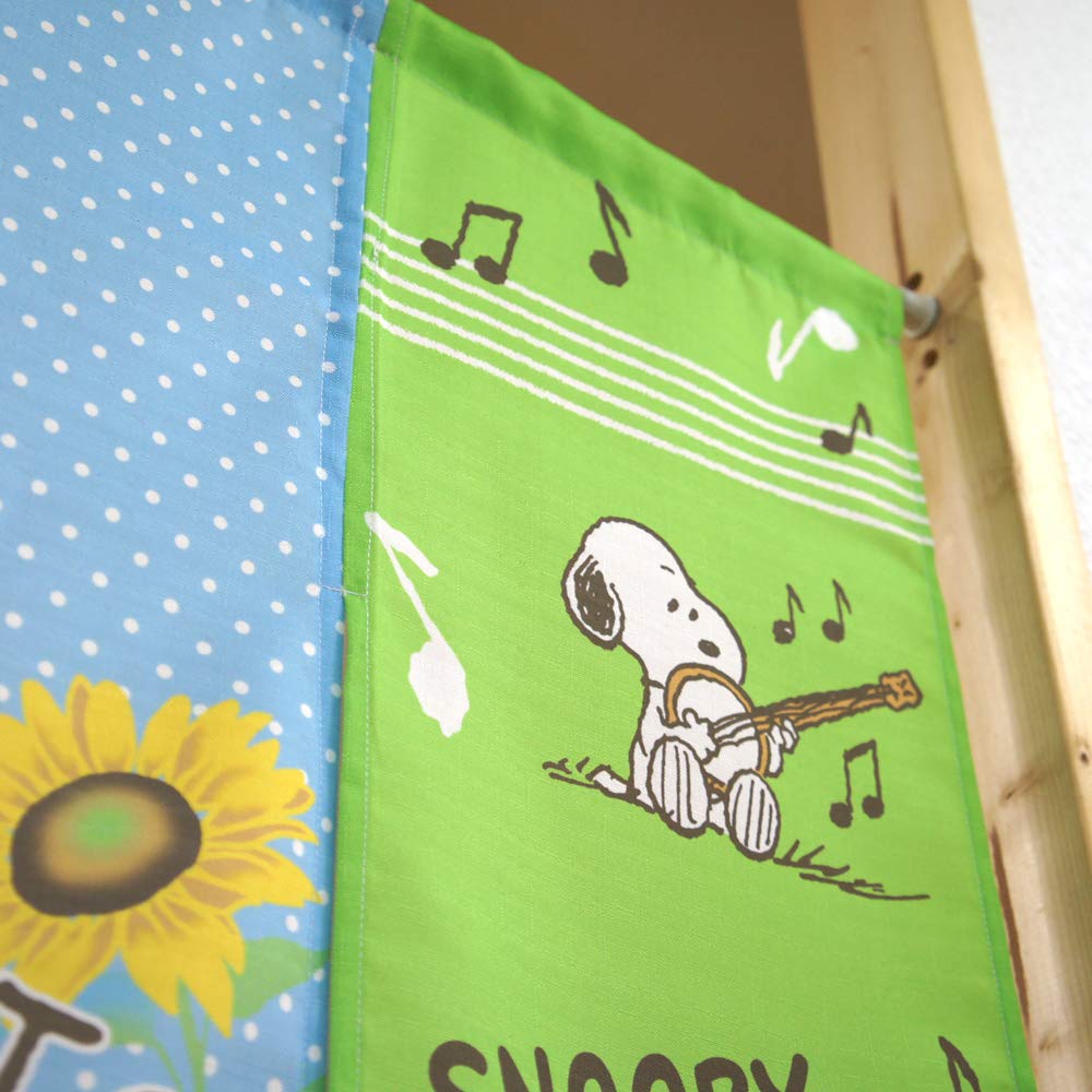 Noren Kobo Snoopy Width 85cm x Length Product Number 11541 Three-Panel Curtain, Natural, Long, Multicolor, 170cm,