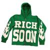 Unisex Hooded Zip-Up Sweatshirt With Letter Print Loose Fit Streetwear Casual Pullover