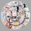 51 Cute Pink Rabbit Cartoon Stickers for Notebook, Water Bottle, and Phone Case