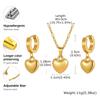 High Quality Heart Shape Earrings Necklace Set Gold Plated Love Earrings Necklaces Stainless Steel Set Jewelry Gift for Mother