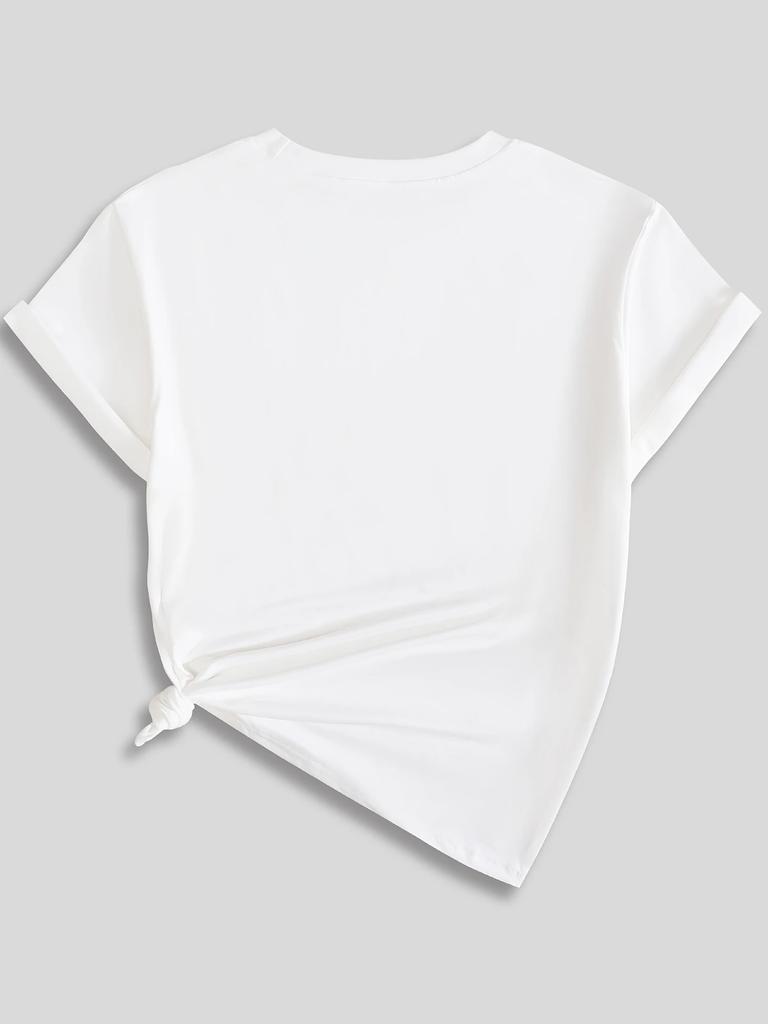 Milostný dopis Kreativní styl Vzor s leopardími otisky rtů Kulatý výstřih Surfingová plážová trička Léto Jaro Dámské Krátký rukáv