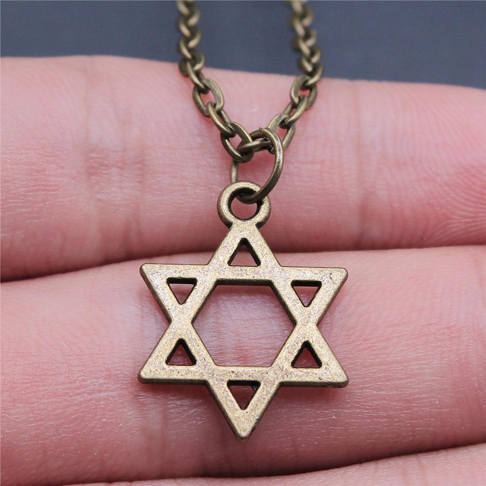25 Stile Je Menora Davidstern Hexagram Anhänger Halskette Choker Charme Fabrikpreis Schmuck