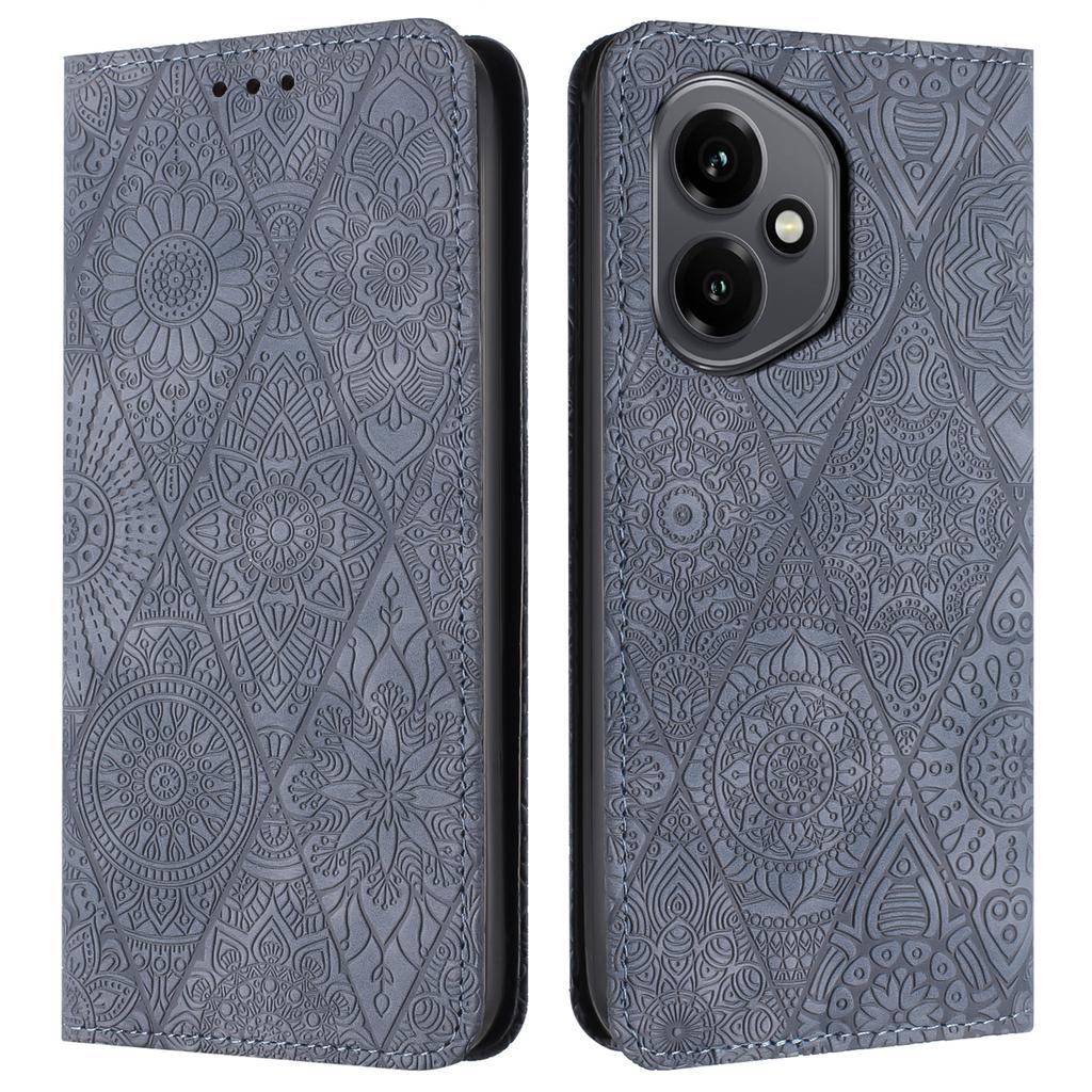 For Honor 400 5G (Global) Case Imprinted Flower Wallet Stand Leather Phone Cover