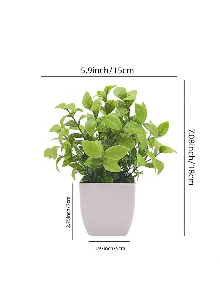 

Simulated Green Plants Homeoffice Decorations Artificial Flowers Indoor Ornaments Simulated Miniature Bonsai Grass White Basin