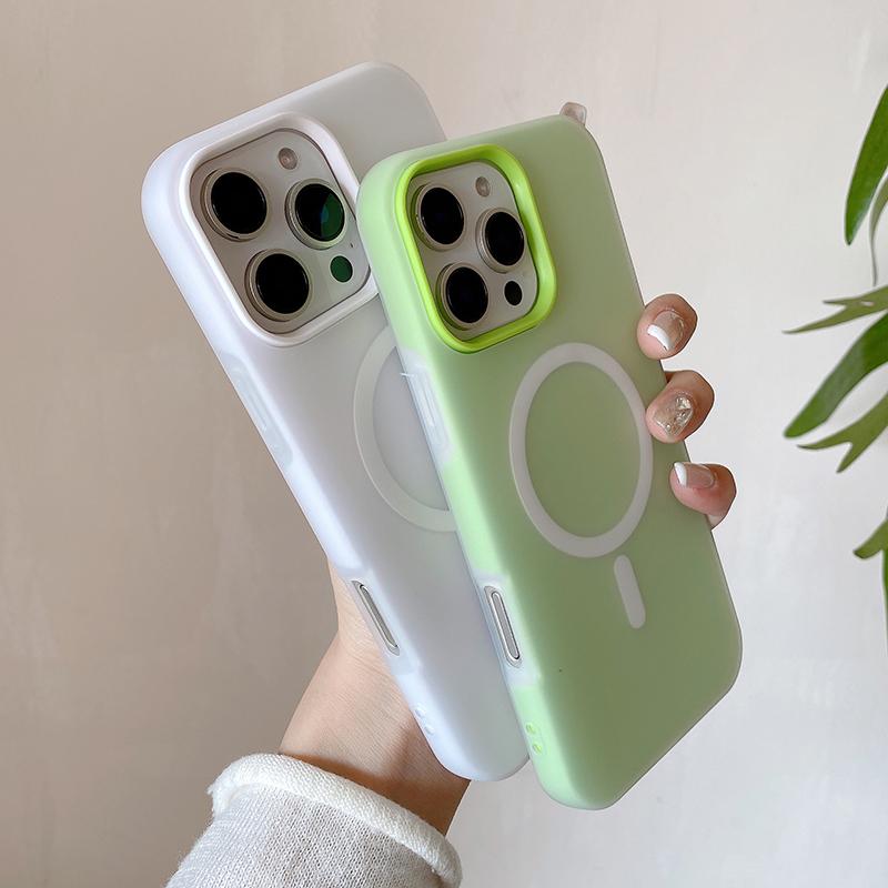 Candy Color For Magsafe Magnetic Wireless Charging Phone Case For iPhone 17 Air 16 15 14 13 Pro Max 2 In 1 Matte TPU Back Cover