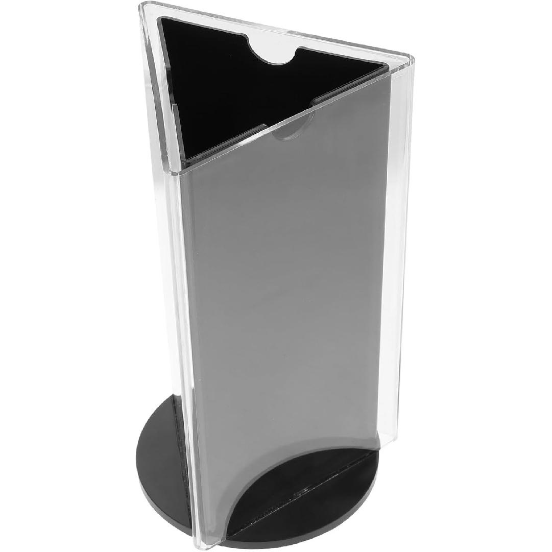 Acrylic Sign Holder Rotatable 3-Sided Restaurants Menu Display Stand Tabletop Paper Holder for Office Store Table Menu Desktop sign