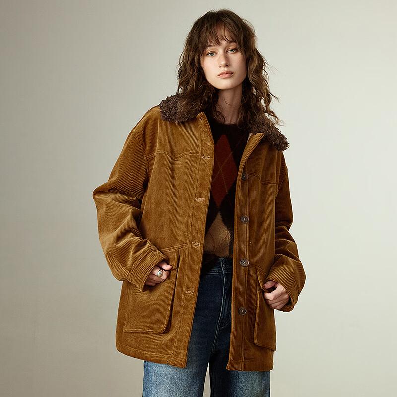 Women's Corduroy Lamb Wool Lined Workwear Jacket