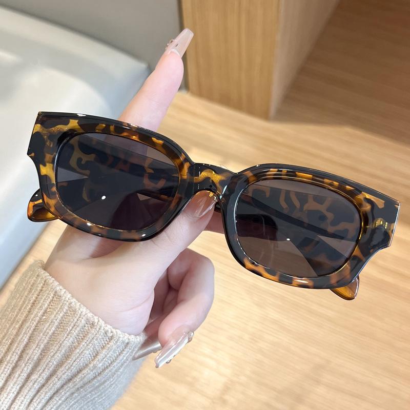 Premium sunglasses square round face sunglasses small frame thick edge trendy brand hip hop men's glasses