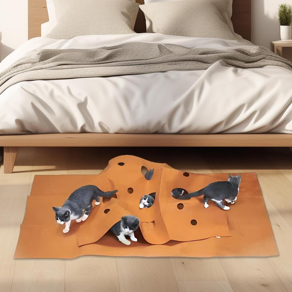 Cat Playing Game Mat Pet Toys Training Activity Foldable Rug Scratch Resistant Toys Bite Climbing Frame Cat Litter Mat Pad