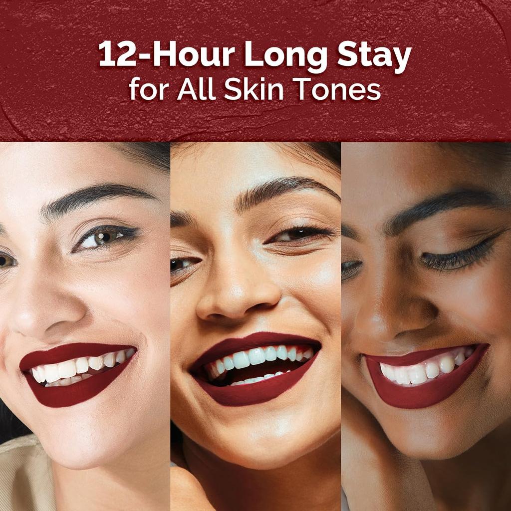 Mamaearth Moisture Matte Longstay Lipstick 2 g Pack with Avocado Oil & Vitamin E for 12 Hour Wear Raisin Punch