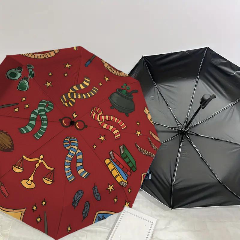 1PC Harry Potter Hogwarts Houses Umbrella-8-Rib Reinforced, Automatic Open, Lightweight & Durable, Cute Fashion Accessory for Outdoor, D2691