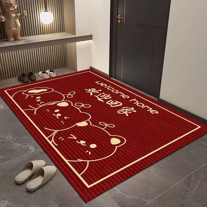 Chinese Style Red Non-slip Festive Entrance Door Mat