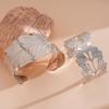 Vintage Ginkgo Leaf Butterfly Open Cuff Bangle Gold Silver Wide Statement Bracelet For Women Boho Party Jewelry