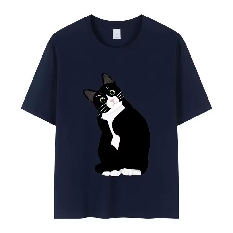 Women's T-shirt Art Cat 3D Printed Clothing Summer Round Neck Fashion Short Sleeve Elegant Casual Top Women's Clothing