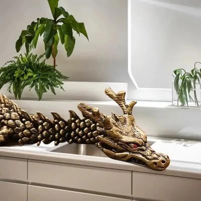 Vintage Alloy 3D Fortune Dragon Model Movable Connections Office Art Decorative Domestic Design Gift