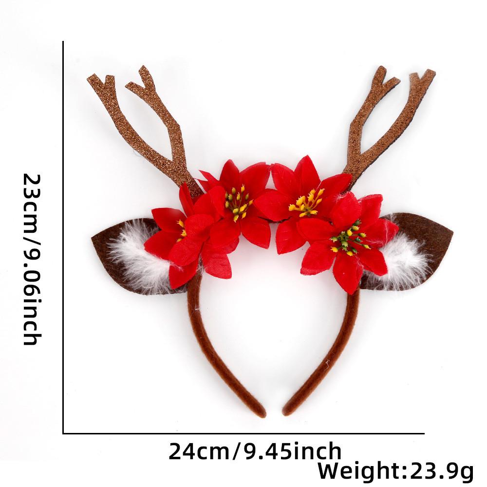 Adorable Christmas Antler Headband Cute Plush Party Decoration With Sequins